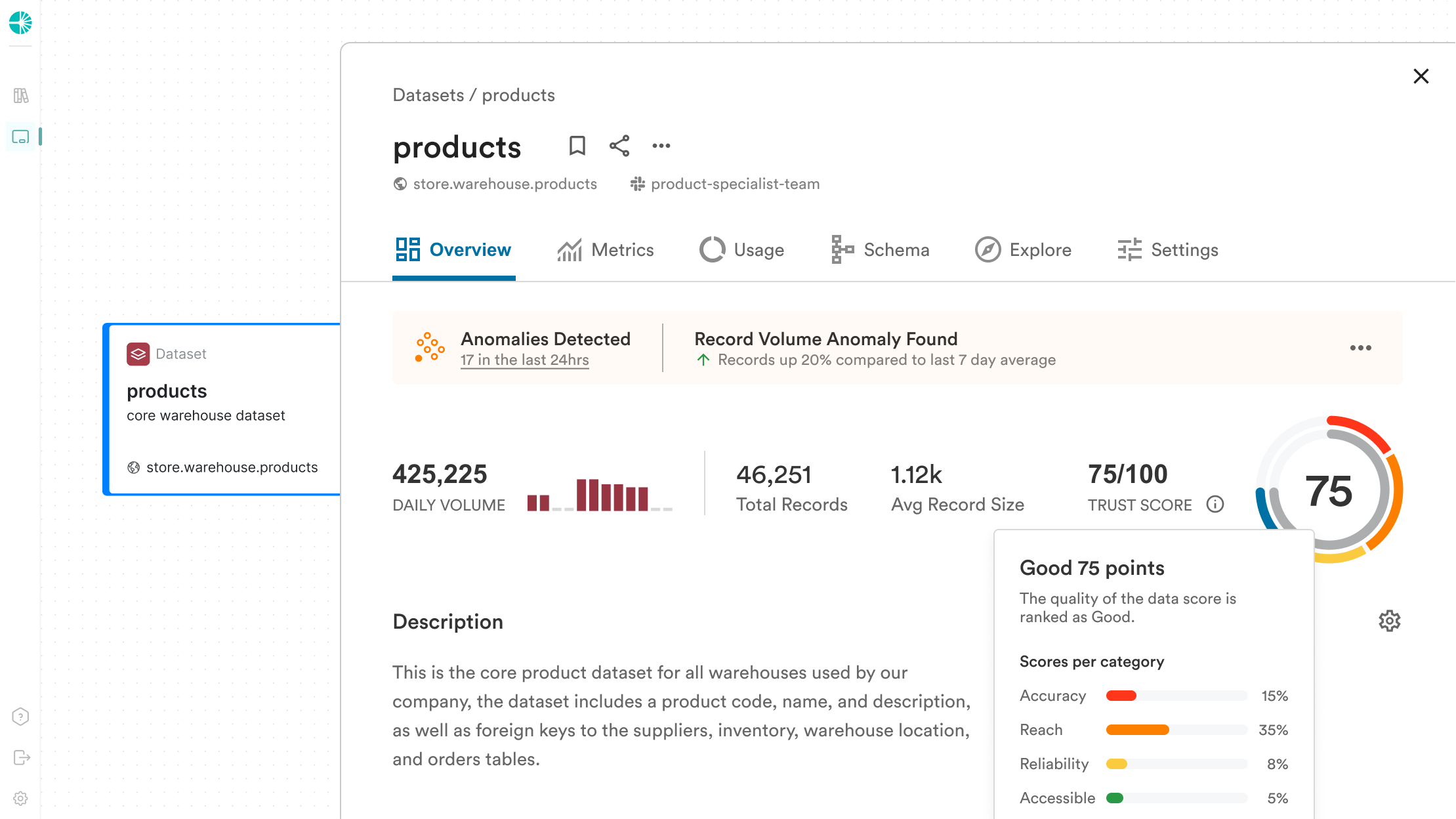 Screenshot of the Matterbeam product